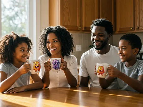 Tazas divertidas para una familia cariñosa.
